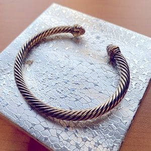 David Yurman Classic Cable  5mm  Bracelet With 14K Gold & Morganite